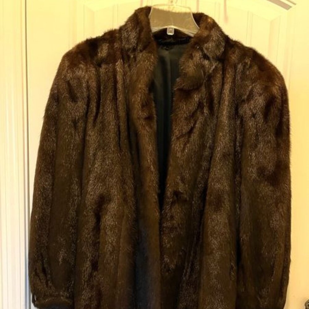 Vintage Ranch Mink Jacket 28”, Male Skins, Banded Cuffs, Small Wing Collar